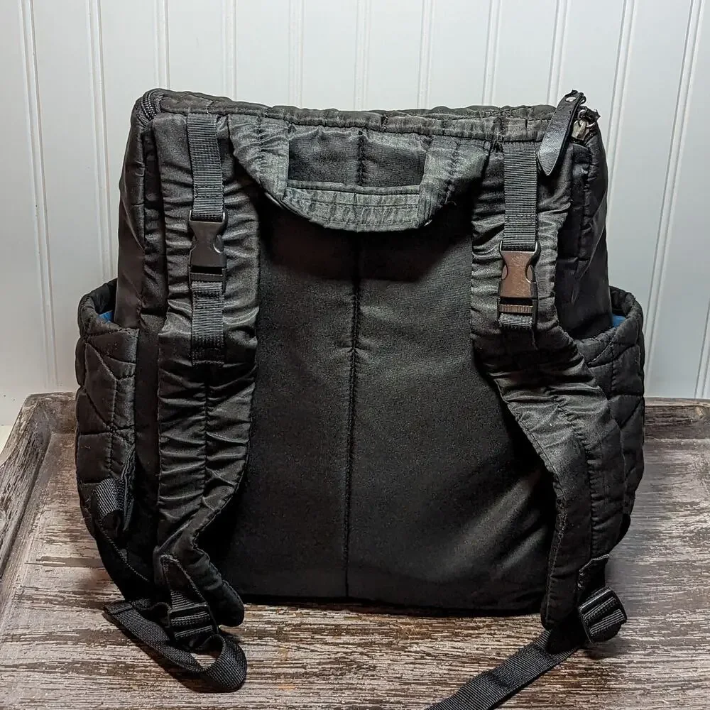 Skip & Hop Black Quilted Multi Compartment Soft Diaper Bag Backpack Washable